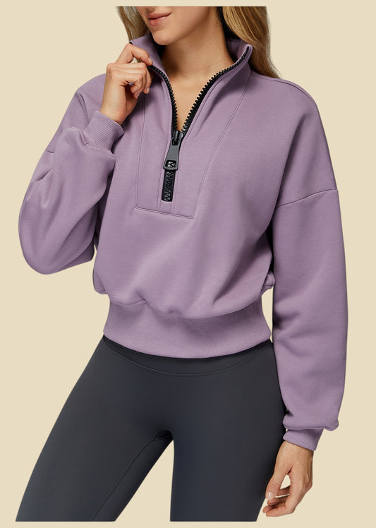 Camille Dusty Mauve 1/4 Zip Pullover
