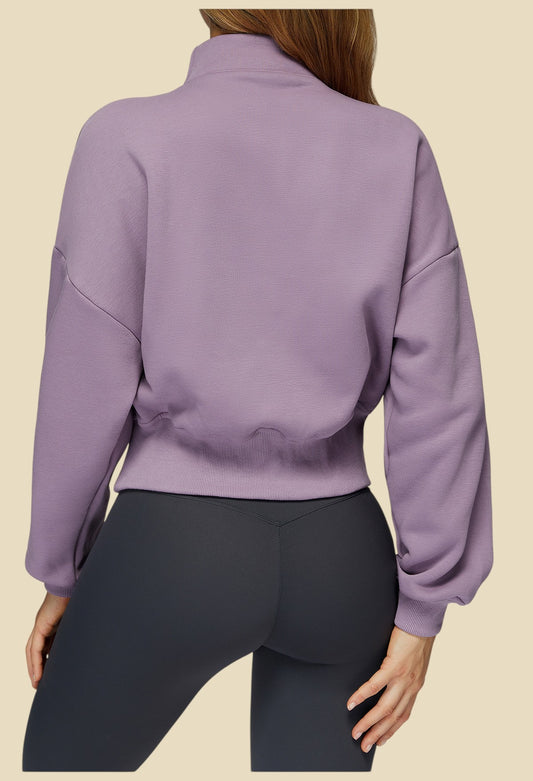 Camille Dusty Mauve 1/4 Zip Pullover