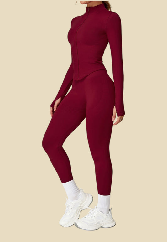 Everyday Motion Zip Up Jacket - Red wine